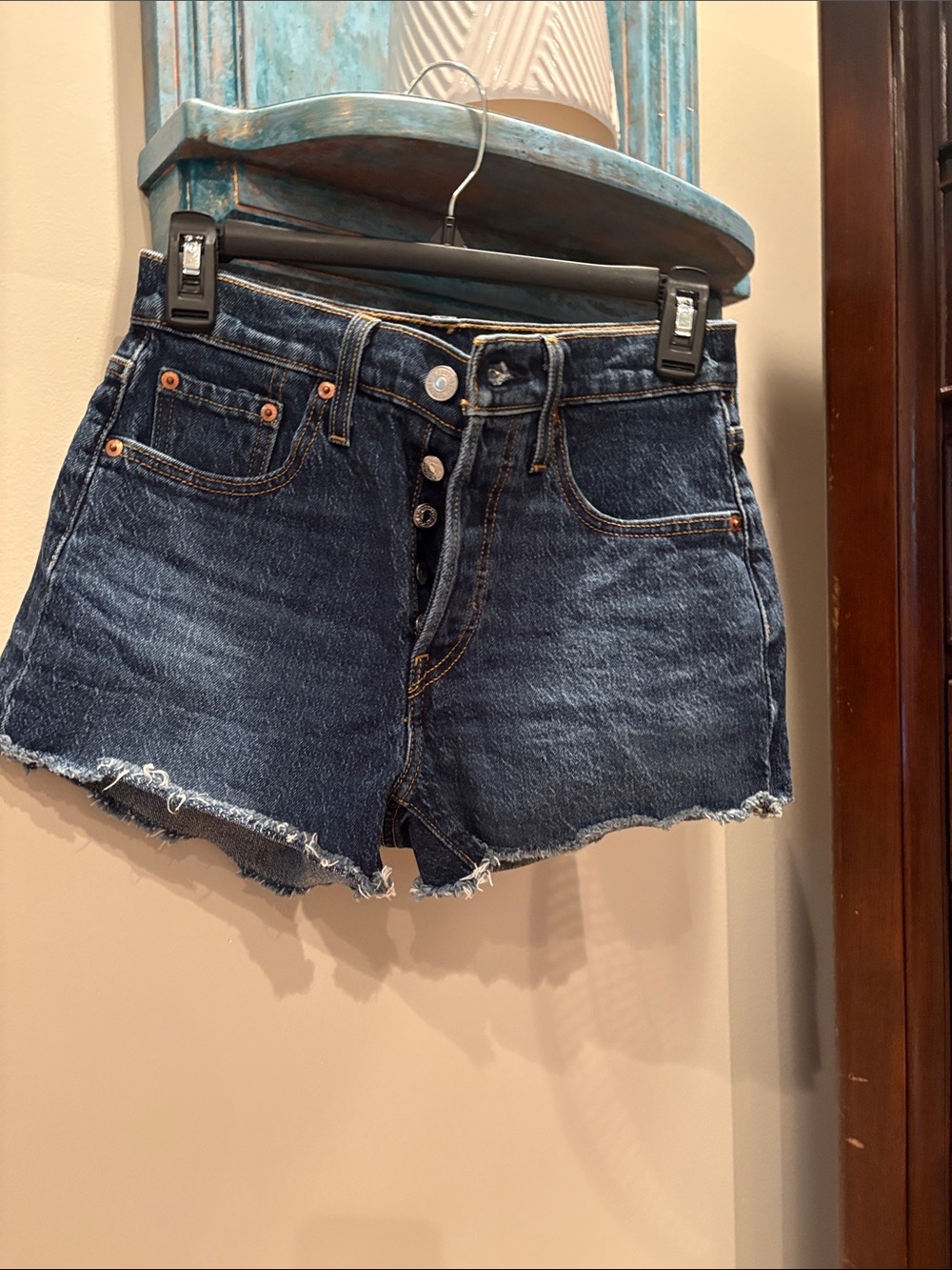 Levi’s 501 Dark Blue Denim Cutoff Shorts